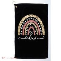 Be Kind Cute Leopard Rainbow Golf Towel thumb 0