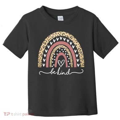 Be Kind Cute Leopard Rainbow Toddler T-Shirt