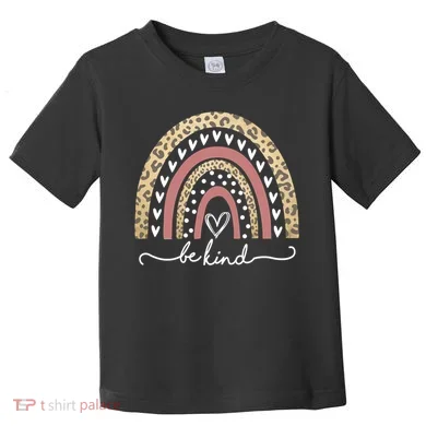 Be Kind Cute Leopard Rainbow Toddler T-Shirt