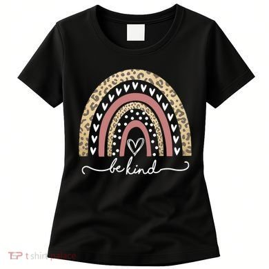 Be Kind Cute Leopard Rainbow Women's T-Shirt