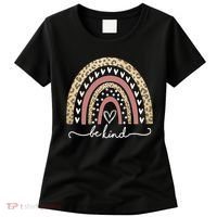 Be Kind Cute Leopard Rainbow Women's T-Shirt thumb 0