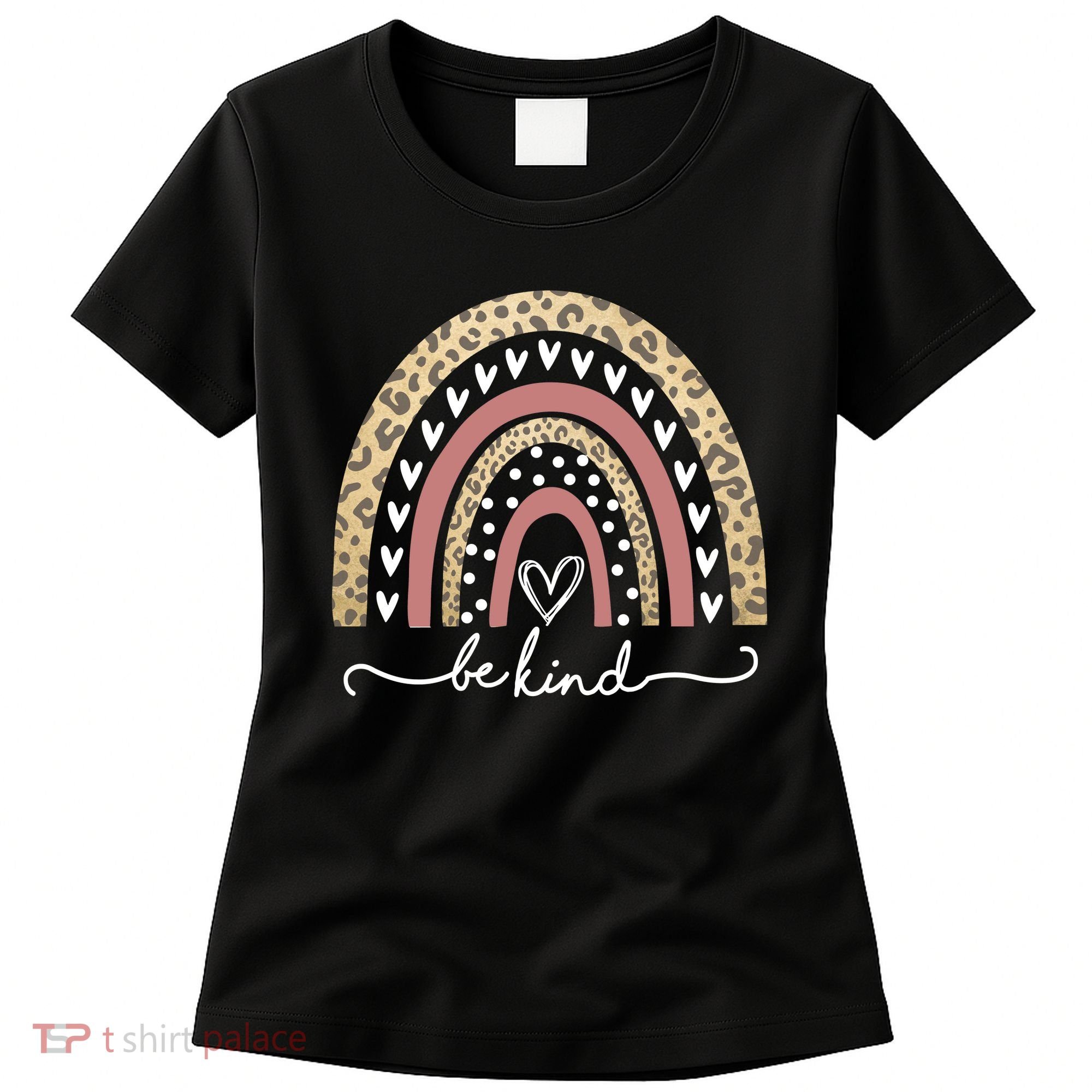 Be Kind Cute Leopard Rainbow Women's T-Shirt