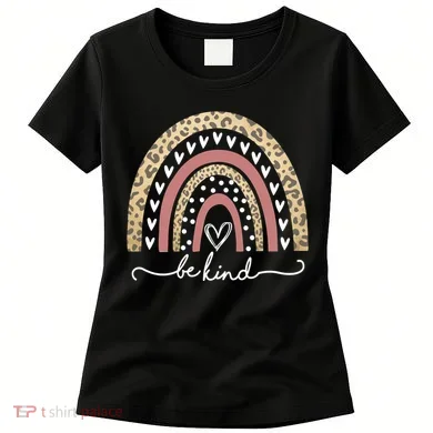 Be Kind Cute Leopard Rainbow Women's T-Shirt