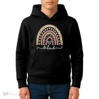 Be Kind Cute Leopard Rainbow Kids Hoodie thumb 4