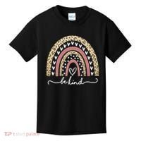 Be Kind Cute Leopard Rainbow Kids T-Shirt thumb 0
