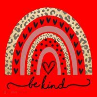 Be Kind Cute Leopard Rainbow Santa Hat thumb 1