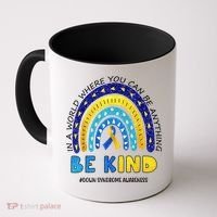 Be Kind Down Syndrome Awareness Rainbow Coffee Mug thumb 0