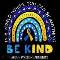 Be Kind Down Syndrome Awareness Rainbow Women's Hoodie thumb 2