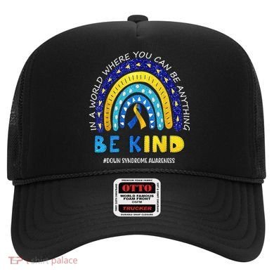 Be Kind Down Syndrome Awareness Rainbow Hat