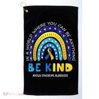 Be Kind Down Syndrome Awareness Rainbow Golf Towel thumb 0