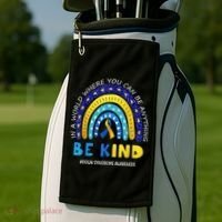 Be Kind Down Syndrome Awareness Rainbow Golf Towel thumb 2
