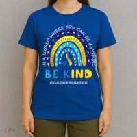 Be Kind Down Syndrome Awareness Rainbow T-Shirt thumb 4