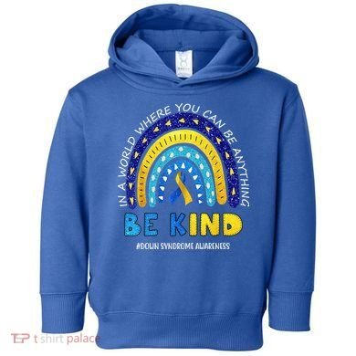 Be Kind Down Syndrome Awareness Rainbow Toddler Hoodie