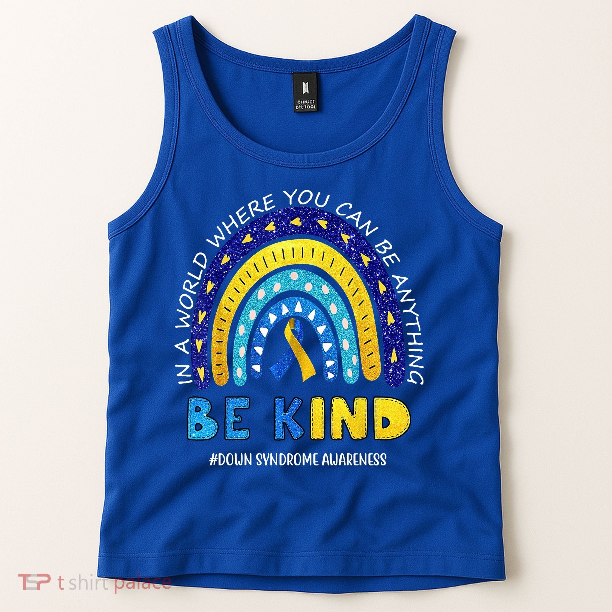 Be Kind Down Syndrome Awareness Rainbow Tank Top