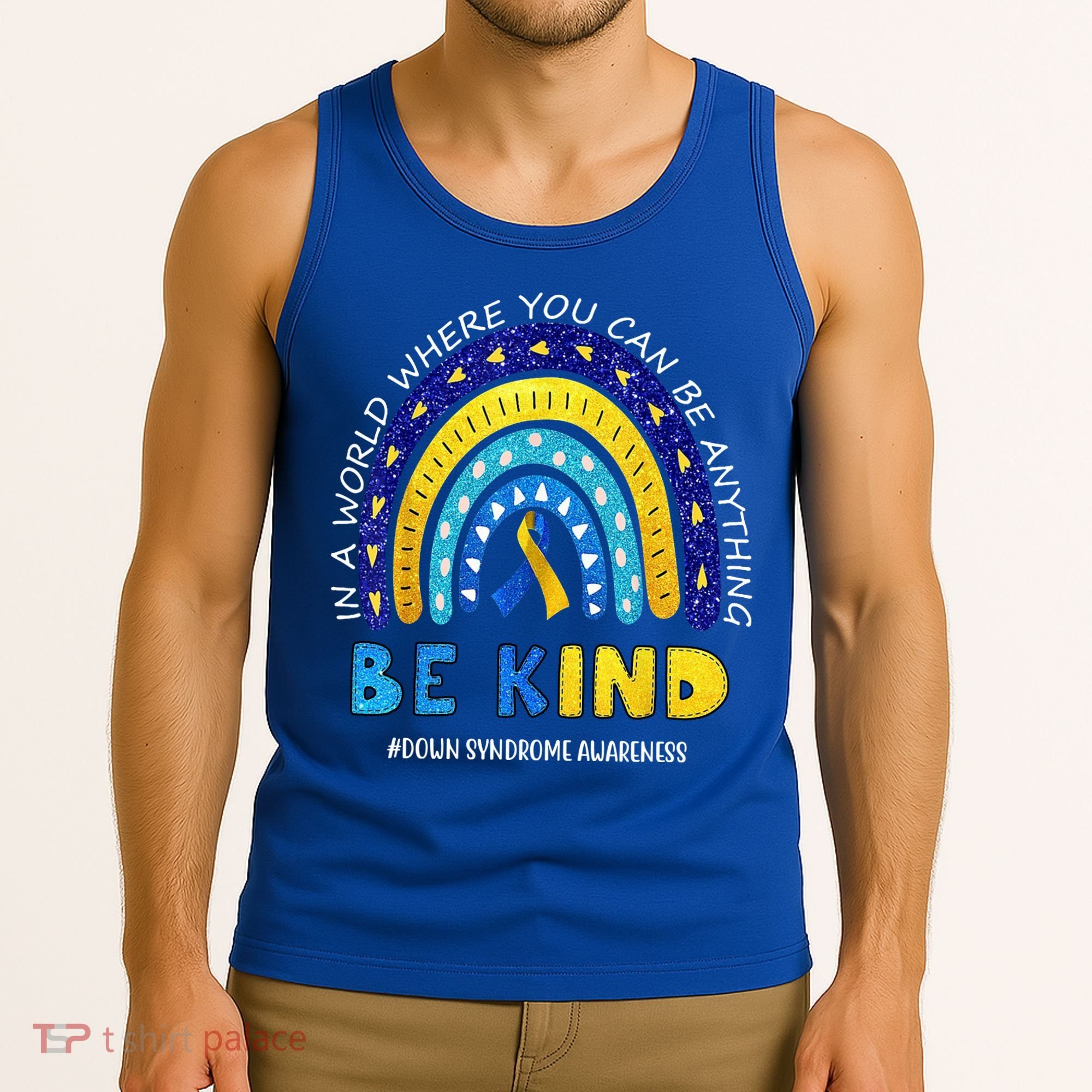 Be Kind Down Syndrome Awareness Rainbow Tank Top