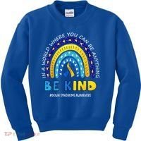 Be Kind Down Syndrome Awareness Rainbow Kids Sweatshirt thumb 0