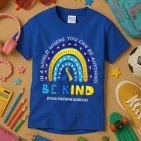 Be Kind Down Syndrome Awareness Rainbow Kids T-Shirt thumb 3