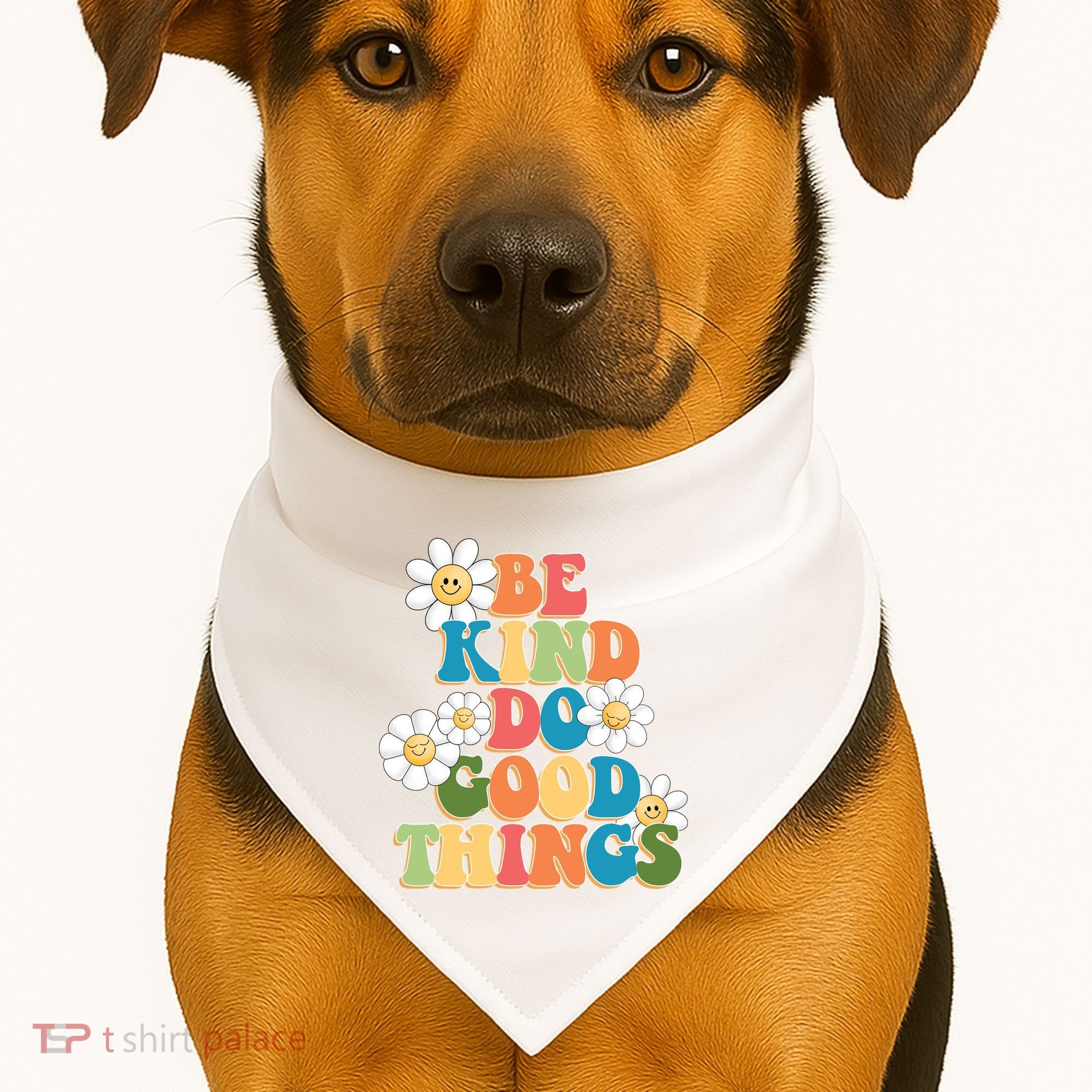 Be Kind Do Good Things Positive Quote USA-Made Doggie Bandana
