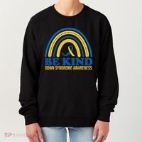 Be Kind Down Syndrome Awareness Rainbow Ribbon Women's Sweatshirt thumb 0