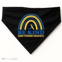 Be Kind Down Syndrome Awareness Rainbow Ribbon USA-Made Doggie Bandana thumb 0