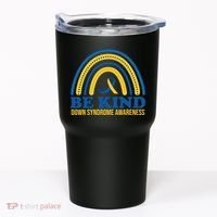 Be Kind Down Syndrome Awareness Rainbow Ribbon Tumbler thumb 0