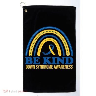 Be Kind Down Syndrome Awareness Rainbow Ribbon Golf Towel