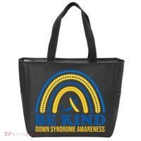Be Kind Down Syndrome Awareness Rainbow Ribbon Tote Bag thumb 0
