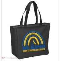 Be Kind Down Syndrome Awareness Rainbow Ribbon Tote Bag thumb 2