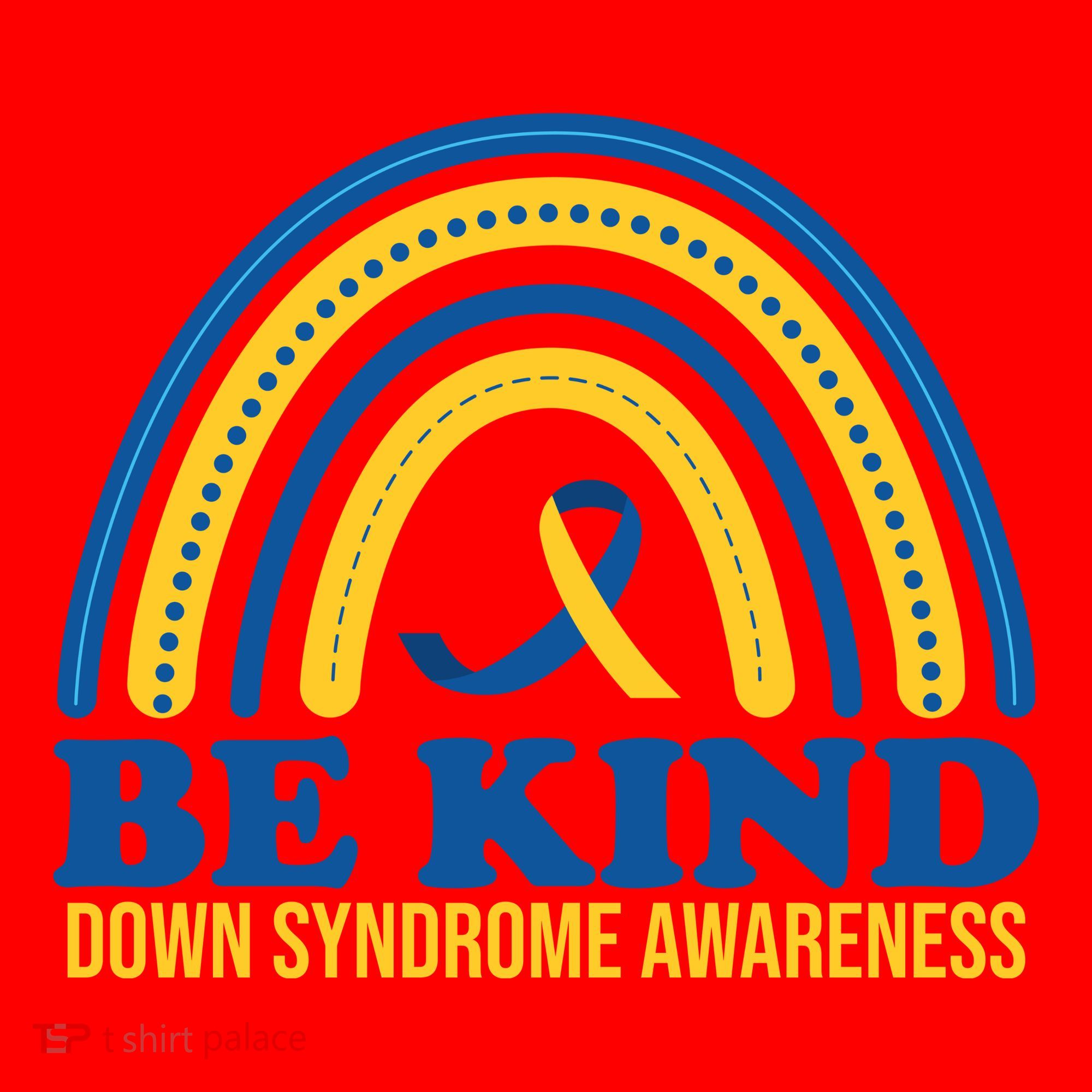 Be Kind Down Syndrome Awareness Rainbow Ribbon Santa Hat