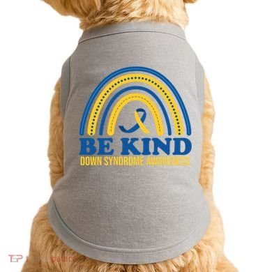 Be Kind Down Syndrome Awareness Rainbow Ribbon Doggie Tank