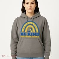 Be Kind Down Syndrome Awareness Rainbow Ribbon Hoodie thumb 5