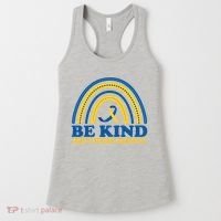 Be Kind Down Syndrome Awareness Rainbow Ribbon Women's Tank Top thumb 0