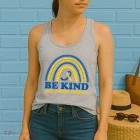 Be Kind Down Syndrome Awareness Rainbow Ribbon Women's Tank Top thumb 2