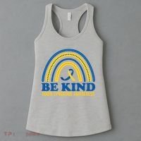 Be Kind Down Syndrome Awareness Rainbow Ribbon Women's Tank Top thumb 3