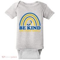 Be Kind Down Syndrome Awareness Rainbow Ribbon Baby Bodysuit thumb 0