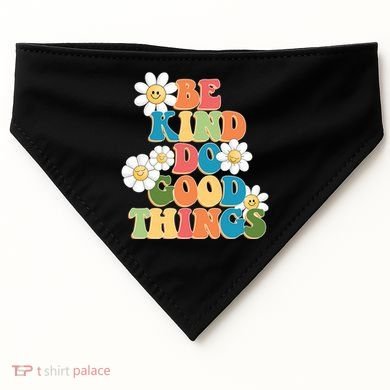Be Kind Do Good Things Retro Sunflower USA-Made Doggie Bandana