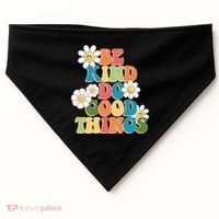 Be Kind Do Good Things Retro Sunflower USA-Made Doggie Bandana thumb 0