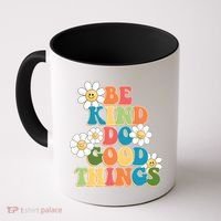 Be Kind Do Good Things Retro Sunflower Coffee Mug thumb 0