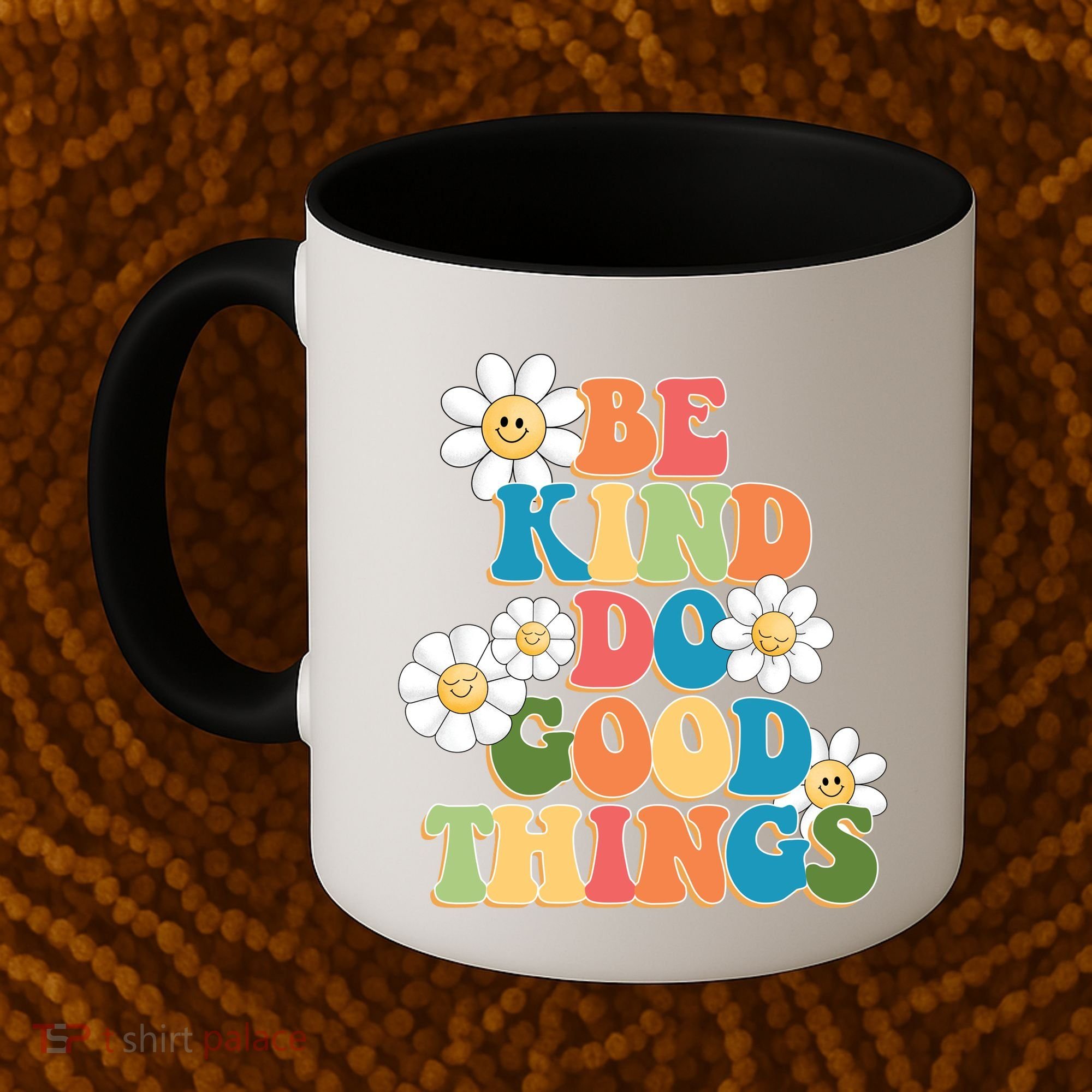 Be Kind Do Good Things Retro Sunflower Coffee Mug