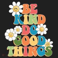 Be Kind Do Good Things Retro Sunflower Beanie thumb 2
