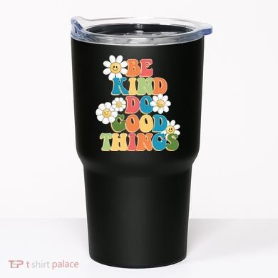 Be Kind Do Good Things Retro Sunflower Tumbler