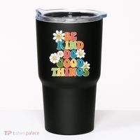 Be Kind Do Good Things Retro Sunflower Tumbler thumb 0