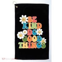 Be Kind Do Good Things Retro Sunflower Golf Towel thumb 0