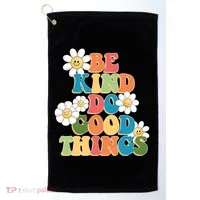 Be Kind Do Good Things Retro Sunflower Golf Towel thumb 0