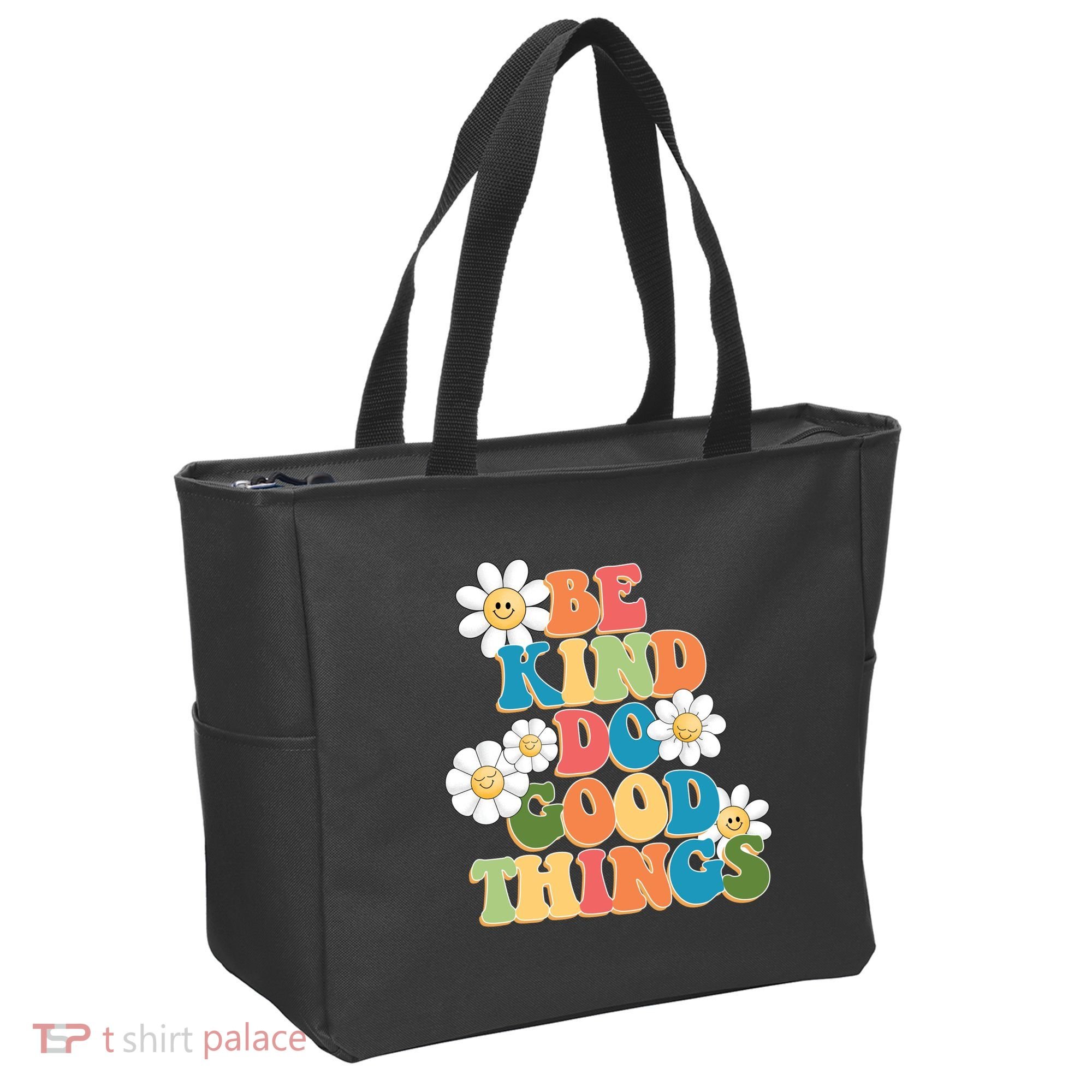 Be Kind Do Good Things Retro Sunflower Tote Bag