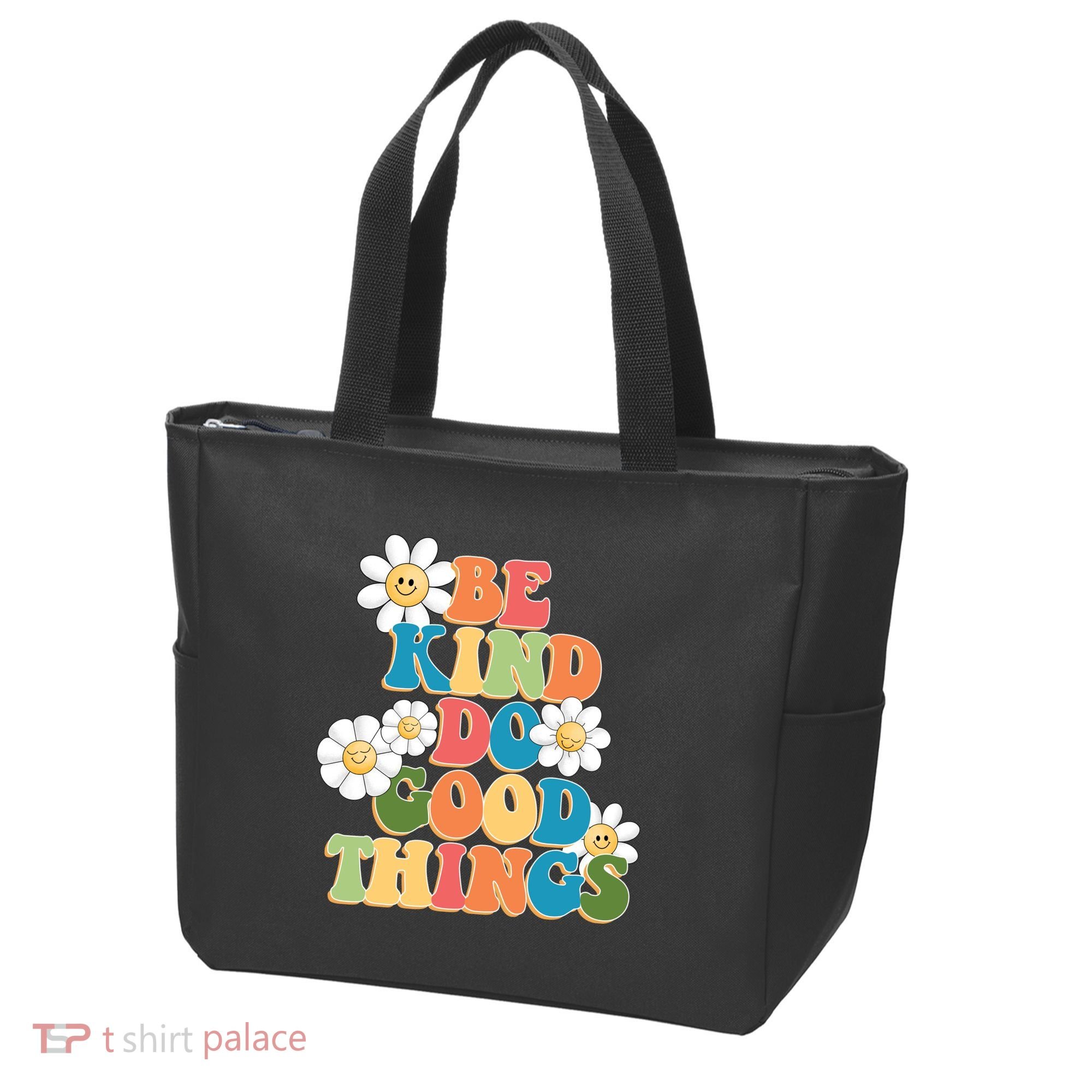 Be Kind Do Good Things Retro Sunflower Tote Bag