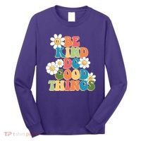 Be Kind Do Good Things Retro Sunflower Long Sleeve Shirt thumb 0