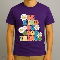 Be Kind Do Good Things Retro Sunflower T-Shirt thumb 3