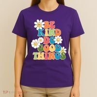 Be Kind Do Good Things Retro Sunflower T-Shirt thumb 4