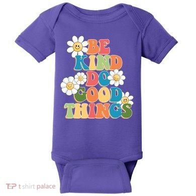 Be Kind Do Good Things Retro Sunflower Baby Bodysuit